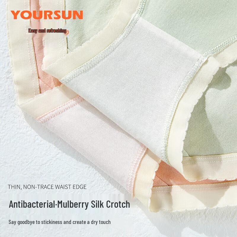 Yiershuang Women's 7A Antibacterial Breathable Cotton Briefs (7-Pack)