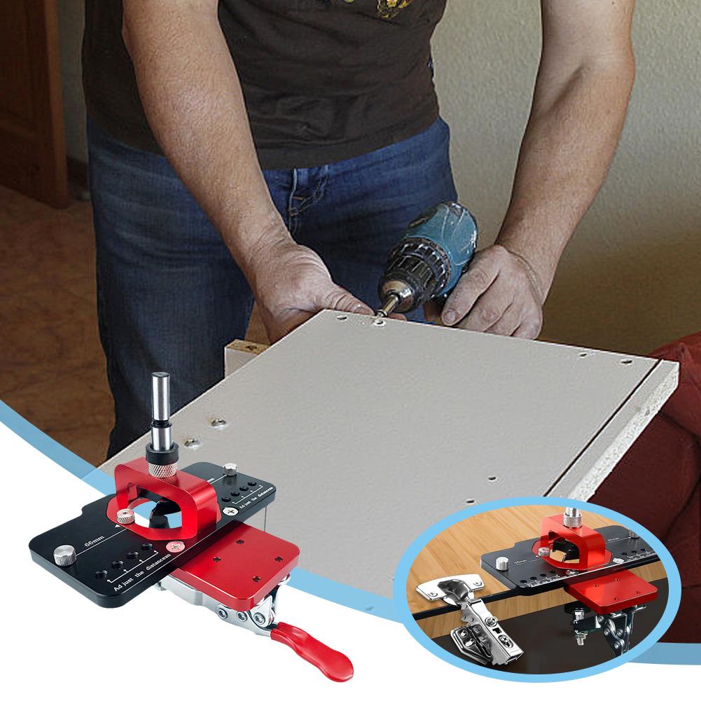 35mm Concealed Hinge Drilling Jig Hinge Boring Hole Drill Guide Locator Woodworking Hole Drilling Guide Locator Puncher Template