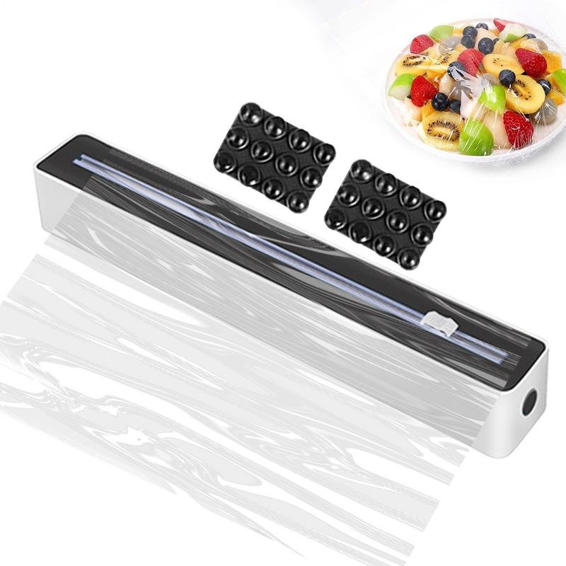 Food Film Dispenser suction up Plastic Wrap Dispenser with Cutter Storage Box Aluminum Foil Stretch Film Cutter Storage Holder