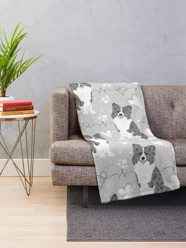 LIEBE Blue Merle Border Collie Überwurfdecke Polar-Decke Studentenwohnheim-Essentials Für Sofa Dünne Decken für Betten