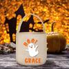 Personligiserad Trick or Treat-påse Halloween Spöklikt Spöke Godishink Gåva till Barn Söt Boo-korg Roliga Festdekorationstillbehör