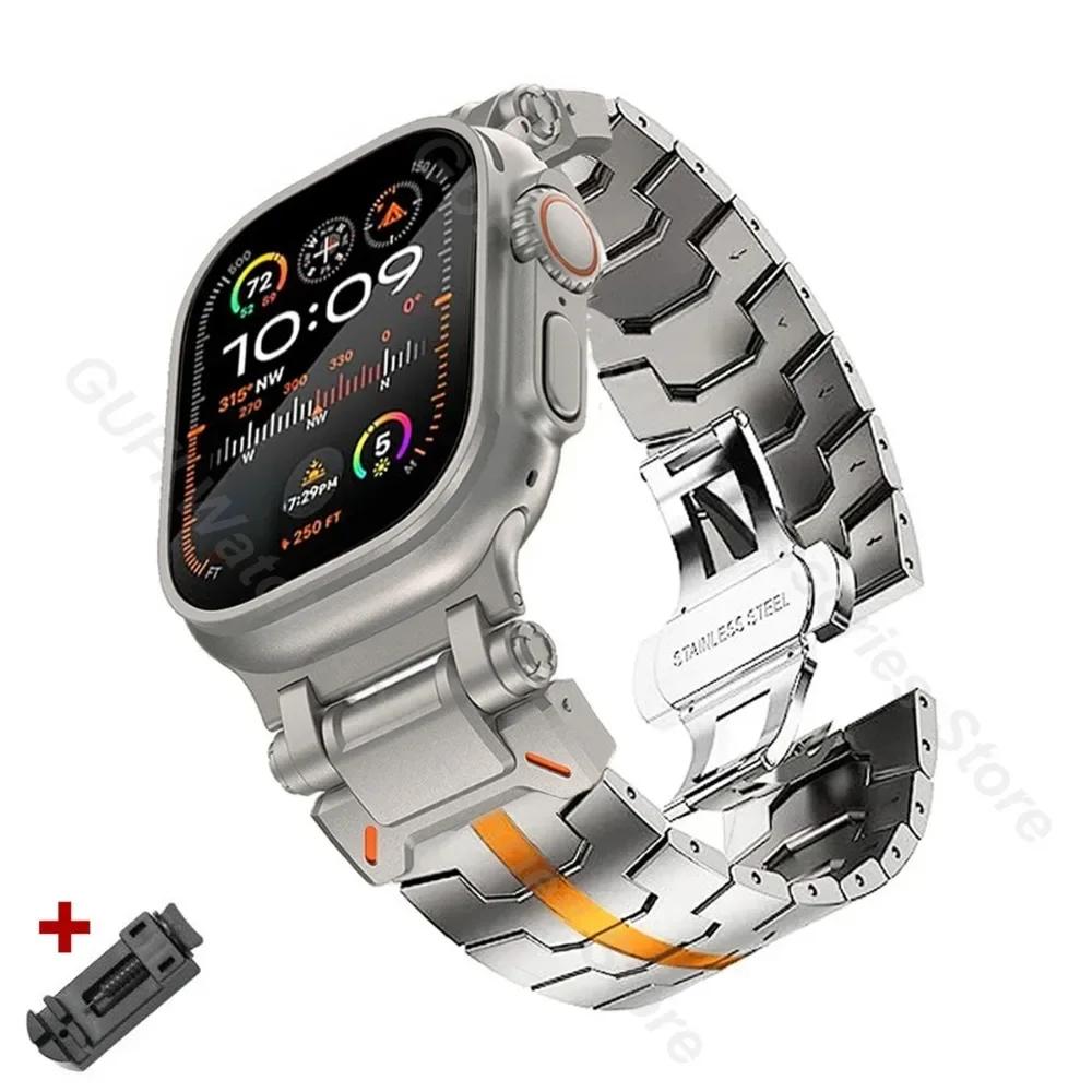 Stainless Steel Luxury Bracelet for Apple Watch Band Ultra 2 49mm Series 10 9 8 7 45mm 46mm Men Straps For iwatch 6 5 4 SE 44mm