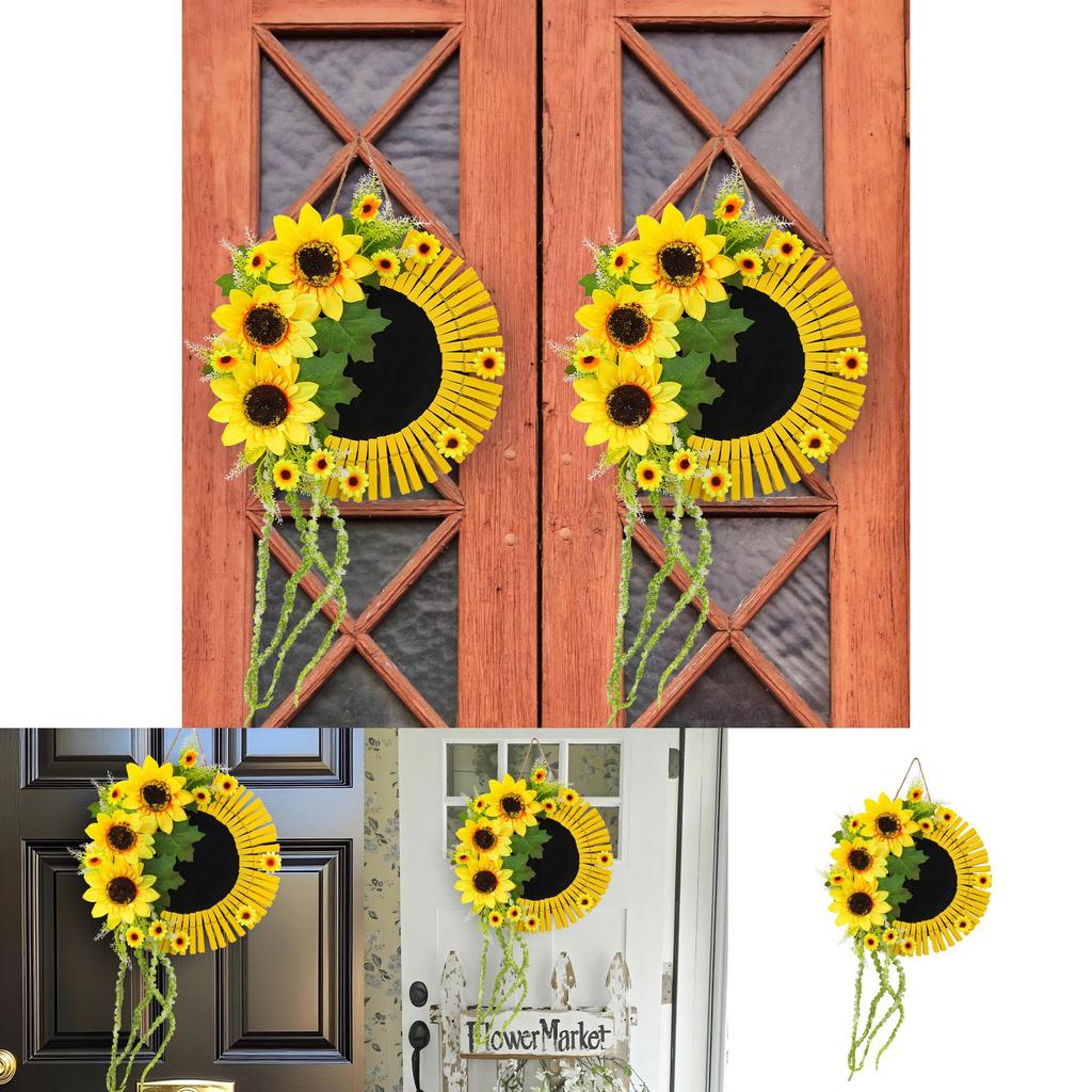 Sunflower Door Sign With Plastic And Polyester Materials For Spring And Autumn