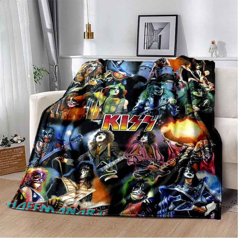 Rockband Kiss Band Decke Mode Flanell Flauschige Fleece Überwurfdecke Kinder und Erwachsene Geschenk Sofa Reise Camping