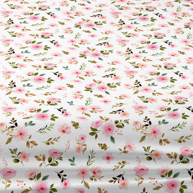 1 Simple Modern Plant Flower  Printed Matte Fitted Sheet, Bedroom Printed Bed Cover, Bedding (Excluding Pillowcases)