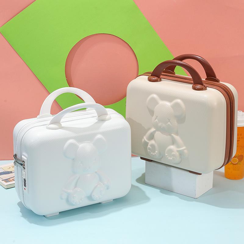 14" Compact Women's Suitcase with Lock and Code, Lightweight Mini Storage Bag