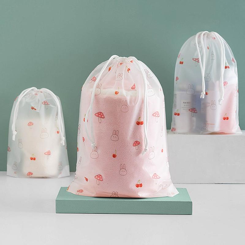 

Portable Shoe Storage bag Travel Drawstring Shoe Clothes Organzier Transparent Underwear dustproof Bag Suitcase Organzier 20 x 30cm