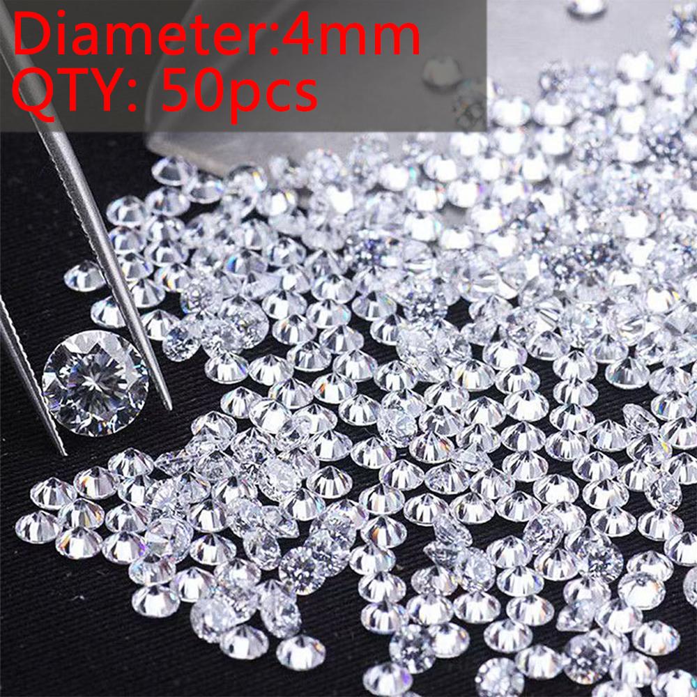 Aaaaa Grade White Zircon 0.9~8Mm Diameter Loose Zircon Stone Round Shape Cut Diy Accessories Cubic Zirconia 10-1000Pcs Choose