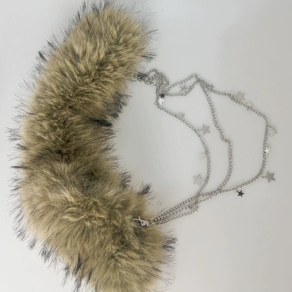 Spicy Girl Style Leather Fur Belt Rhinestone Plush Waist Belt Furry Waistband  Female/Girls
