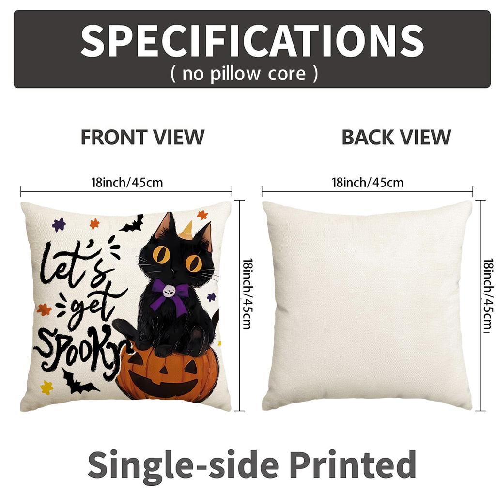 1/4Pcs Halloween Pillowcase, Halloween Ghost Pumpkin Cushion Cover, Decorative Sofa, Living Room, Bedroom Cushion Cover