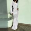 Modisches Langarm-Kleid für Damen, lockeres, sexy Kleid, Frühling und Sommer, mit Schnürung, Temperament, lässige Kleider für Damen, elegante, schmale Passform, langes Party-Club-Kleid 26450