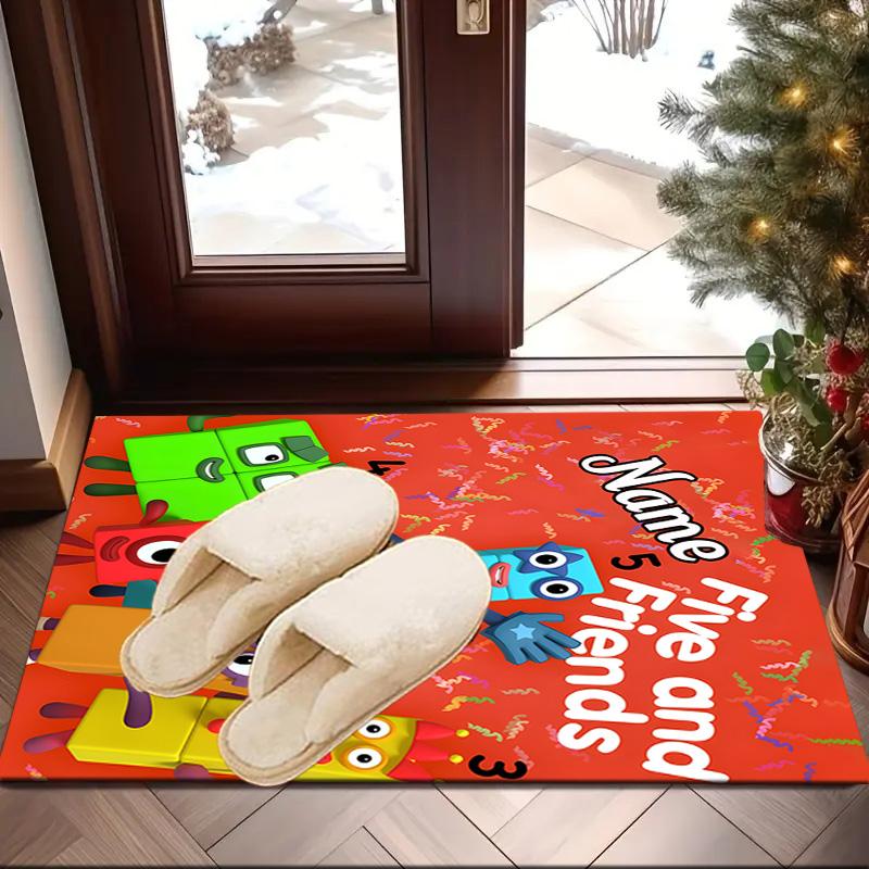 Custom Name Number Blocks Adventure Rug Game Carpet, Floor Mat for Bedroom Living Room Entryway Rug, Home Decor Idea Gift for Christmas birthday