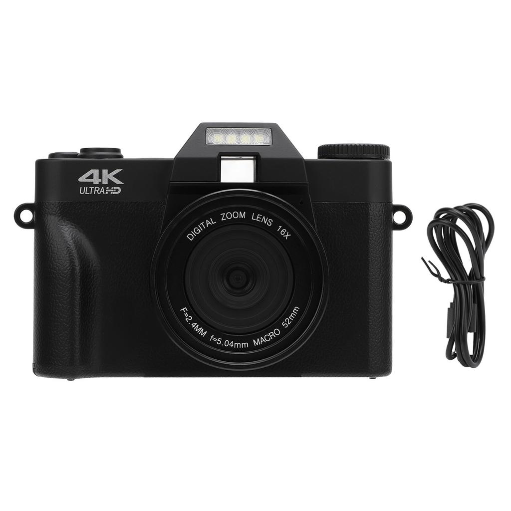 Digital Camera 4K 60FPS 56MP 6X Zoom 3 Inch IPS HD Screen 1700mAh Mirrorless Camera for Travel Webca