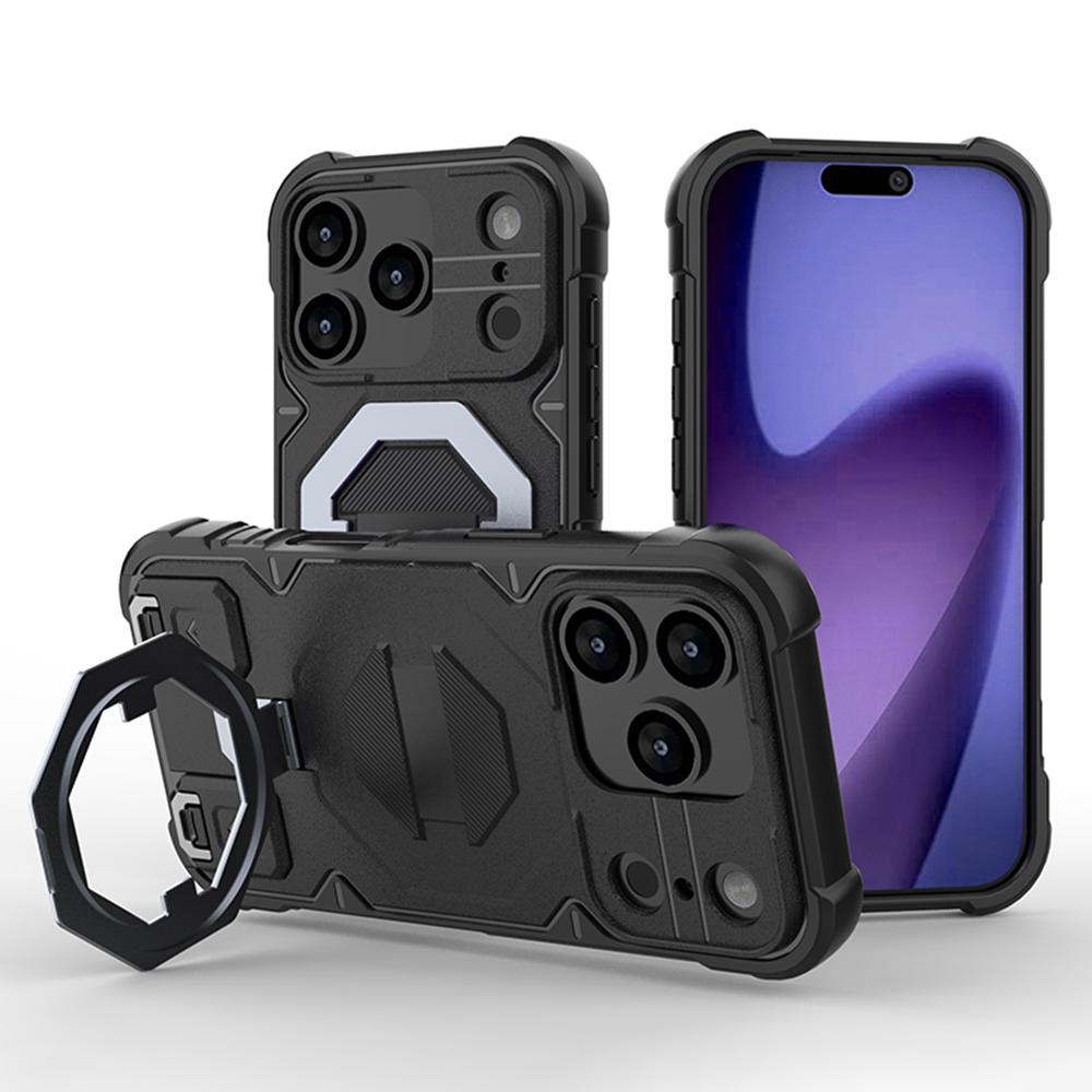 For iPhone 17 Pro Max Case Compatible with MagSafe PC+TPU Kickstand Phone Cover with Lanyard
