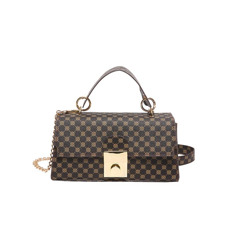 

Сумочка 2024 новий модний друк ретро плеча жіноча сумка іноземна мода замок маленька квадратна сумка