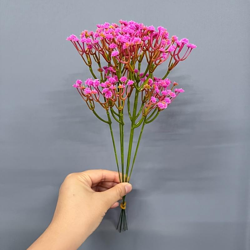 24 Stück Künstliche Schleierkraut Plastikblumen Hohe Qualität Anti-Oxidation Stiele Realistisches Gefühl Kunstblumen Zimmer Heimdekoration