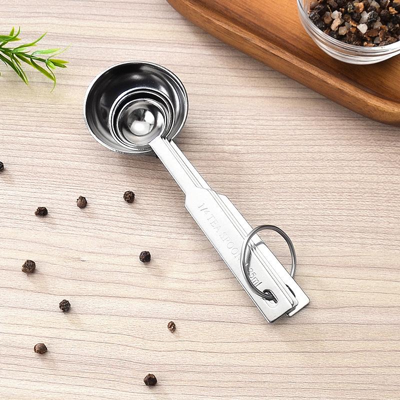 4Pcs Stainless Steel Measuring Spoons Set Tablespoon with Metric and UK Measurement Measure Spoon for Baking Liquid Solid Powder