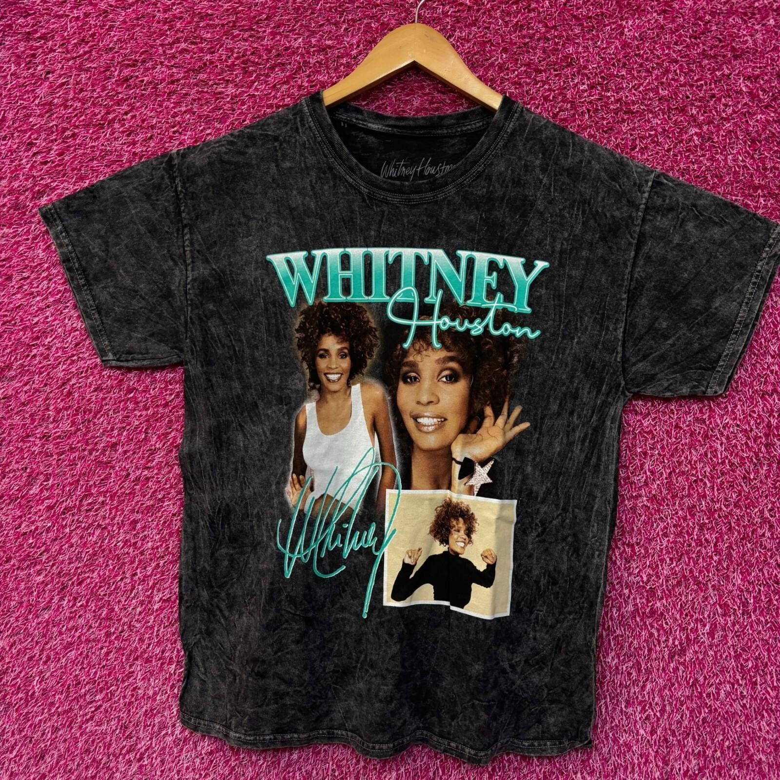 Whitney Houston Collage black tee size large S