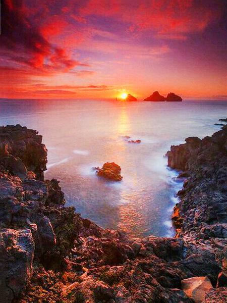 Diamond Painting Kit Seaside Sunset Landscape Full Square/round 5d Diy Embroidery Mosaic Beach Scenery Home Decor