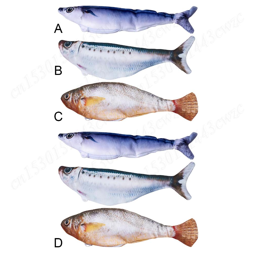 Simulation Fish Cat Toys Soft Plush Activated Kitten Toy Anti-Bite Active Moving Pet Plush Toy for All Breeds Cat Kicker
