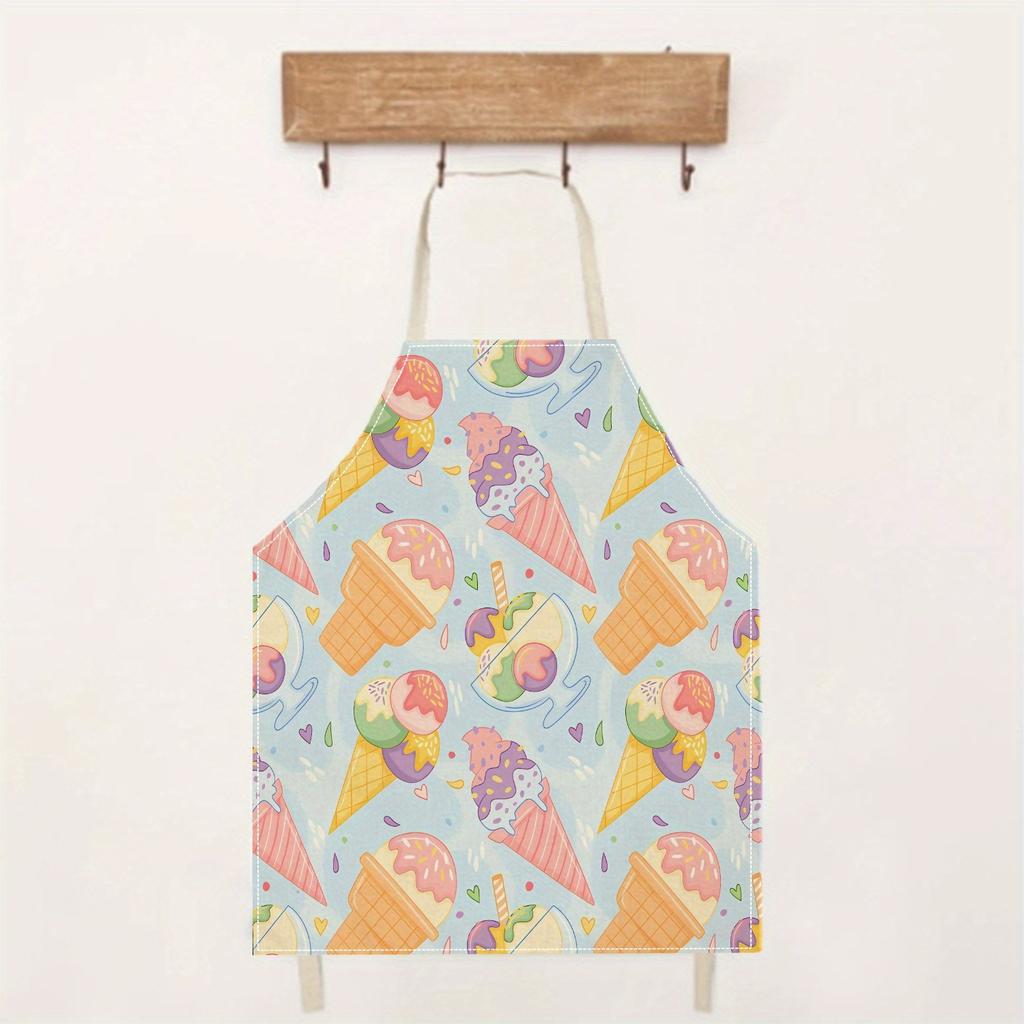 1pc Large Solid Color Background Romantic Heart Pattern Apron, Home Decoration Kitchen Wear, Sleeveless Durable Washable Unisex Cooking Apron,