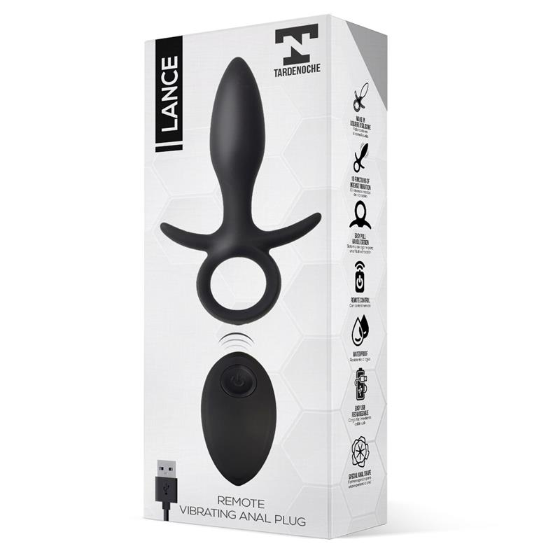 Lance Anal Plug Remote Control Liquid Silicone USB
