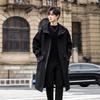 ROMON Men's Mid-length Hooded Trench Coat