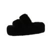 Foreign trade large-size fluffy slippers for women's outer wear 2025 new Korean version of home furnishing autumn and winter one-word thick-soled cott
