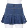 European & American Girls' Sweet College Style A-Line Denim Skirt with Anti-Exposure Lining