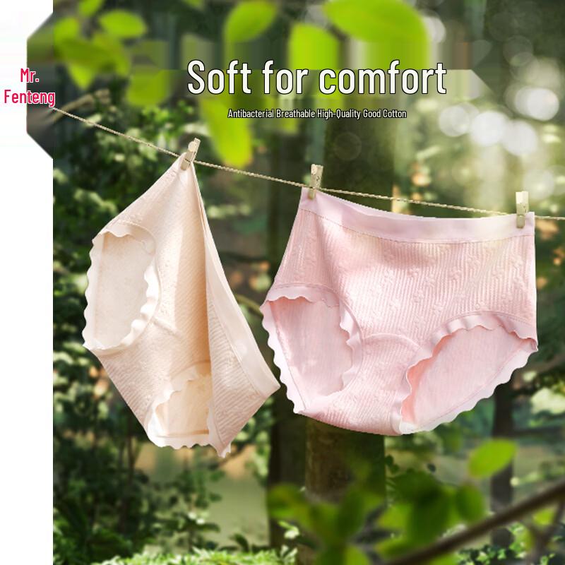 

Fenteng Women s 7A Antibacterial Pure Cotton Briefs 4-Pack L