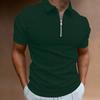 Men Clothes Summer Fashion Short Sleeve Sport Stripe Zipper Polo Shirt