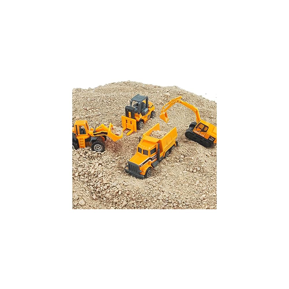 YongnKids Construction Vehicle Toy Set 6 Pieces Metal Miniature Trucks Excavator Bulldozer for Boys Yellow