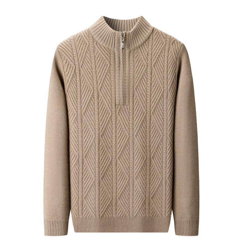 Herren Winter Halb-Zip Verdickter Strickpullover - Warmer Lässiger Pullover für Alle Altersgruppen
