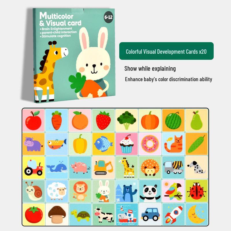 Black & White Early Education Visual Cards for Babies 0-36 Months - Educational Tracking Toys