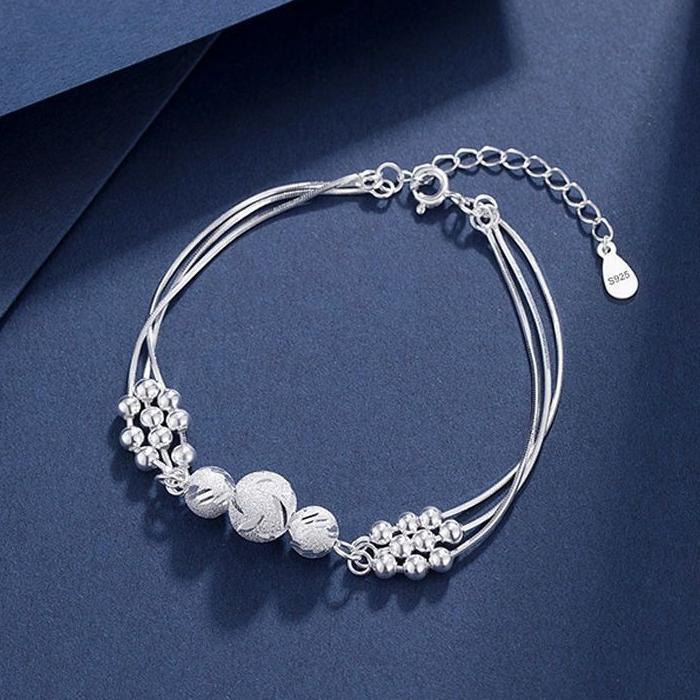 925 Silver Beads Charm Bracelets For Women Luxury Hollow Adjustable Lucky Ball Bracelet Wedding Party Fine Jewelry Gift