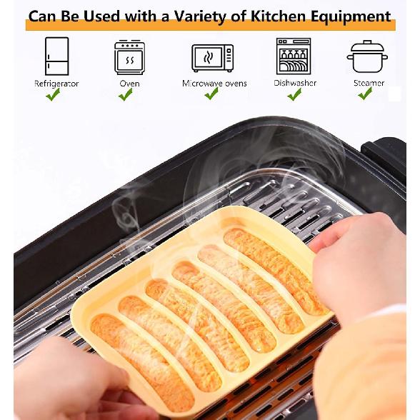 2-Pack Silicone Sausage Mold Non-Stick Baby Complementary Foods Baking Mold for Sausage, Candy, Cake, Chocolate BPA Free