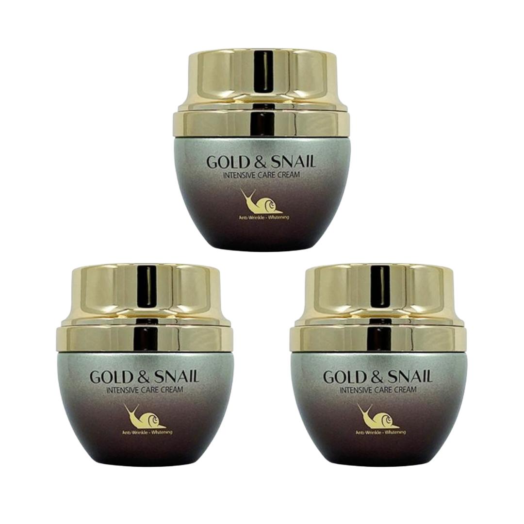 

3W CLINIC Gold & Snail Intensive Care Cream, 55 г, интенсивный крем для интенсивного ухода (3 варианта) # Cream 55g x 3pcs