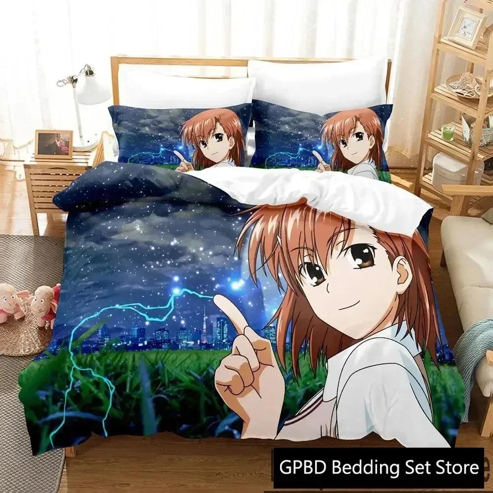 3D Misaka Mikoto A Certain Magical Index Railgun Beding Set Bedrom Soft Modern Bedspreads Comefortable Soft durable Quality Duvet Cover Pilowcase