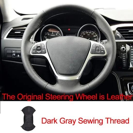 Hand Sewing Car Steering Wheel Cover Wrap For Zotye T600 2014 2015 2016 2017 Braid On the Steering Wheel Auto Car Accessories