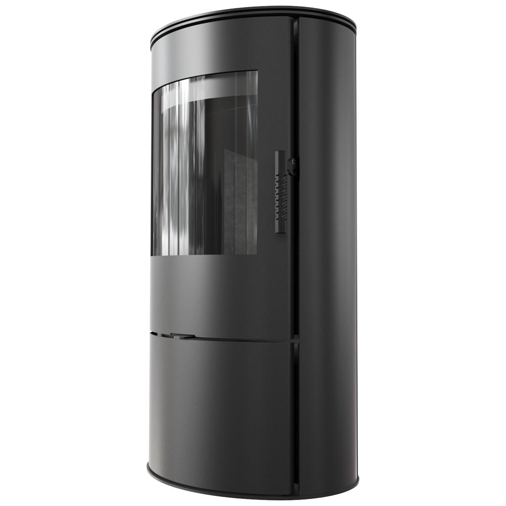 Piec stalowy na drewno KRATKI ROLLO 7 kW Ø 150 czarny thermotec