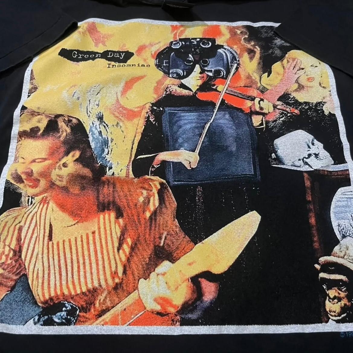 Vintage Green Day Insomniac Promo Tour 90s Band Sz.L Single Stitch Shirt REPRINT XXL
