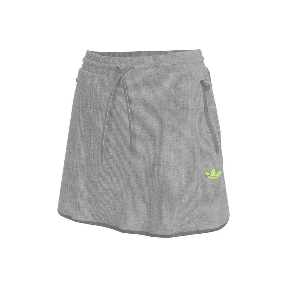 adidas Originals SS24 Lace-Up Half-Length Casual Skirt Women s Gray M
