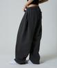 UNKNOWN PLANET [Fleece-Lined Version Added] Daily Double-Pleat Wide Pigment Sweatpants Charcoal