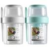 Overnight Oats Container 2-Tier Breakfast On the Go Cups with Lid and Spoon Portable Yogurt Oatmeal Container Jar for Students