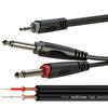 Kabel Audio Jack 3.5 Stereo / 2 X Jack 6.3 Mono 3M Roxtone Sayc130L3