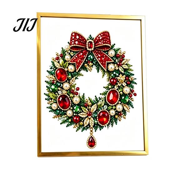 Einzigartiges Weihnachtsgeschenk für Freunde DIY Falscher Kristall Perlenmalerei Weihnachtsbaum-Set, Funkelndes Handgemachtes Wandkunst Bastelset, 3D Edelsteinperlen