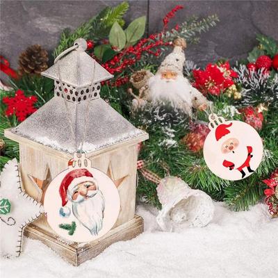 100 Stück Frohe Weihnachten Holz Runde Christbaumkugel Anhänger WeihnachtsKugeln Dekoration DIY Bastel Ornamente Weihnachten Navidad Dekor