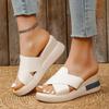 Wedge Heel Sandals Women's Summer New Fashion Muffin Open-toe Fairy Style Outside Wear Thick-soled Shoes Women