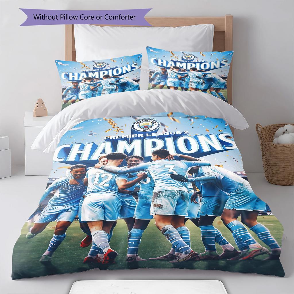 The Blues Team Bedding Quilt Set Quilt Cover Pillowcase Home Decoration Birthday Gift (1 * Duvet Cover + 2 * Pillowcase, Without Core)