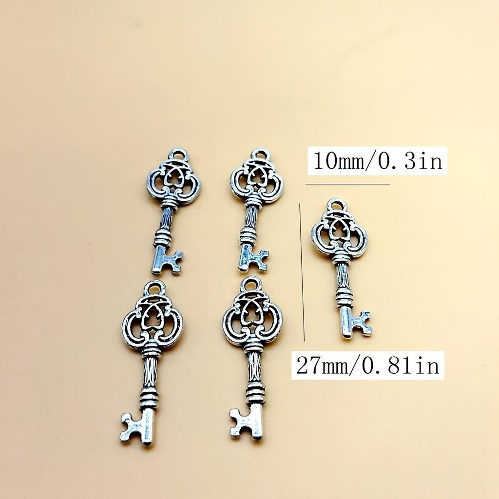 Charming Fashion Key-Shaped Pendants for DIY Accessories, Earrings, Bracelets - 10pcs